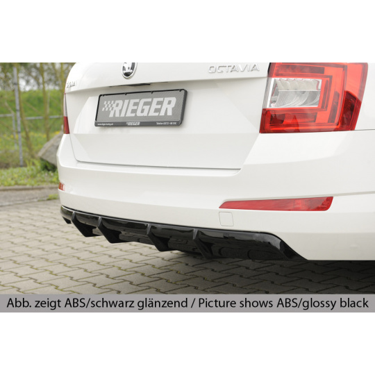 Rieger vložka zadního nárazníku pro Škoda Octavia 5E combi, sedan vč. faceliftu, ABS plast: Carbon-Look, pro vozy: bez parkovacího asistenta PDC