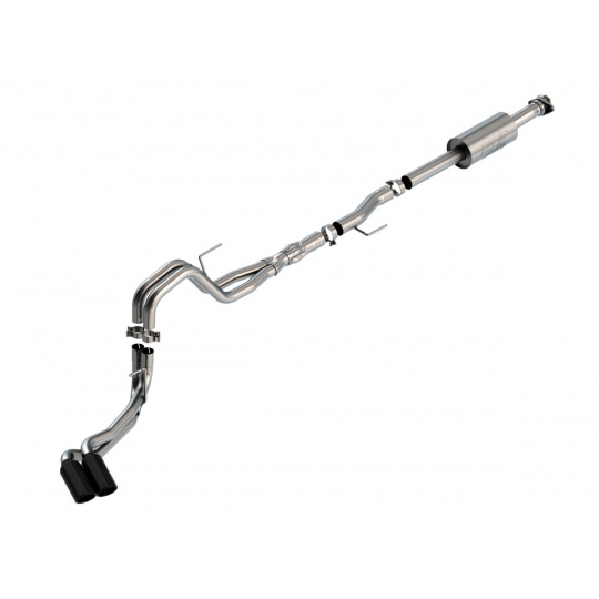 Borla Cat-Back výfukový systém "ATAK" pro Ford F-150 5,0l V8 s aut. převodovkou, 4-dvéř., 2WD/4WD, CC/SHB (5' 7"), EC/SB (6' 7") s rozvorem 145,4", r.v. 2021-, typ koncovek: černé