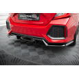 Maxton Design středový spoiler pod zadní nárazník s žebrováním pro Honda Civic Mk10 SI, černý lesklý plast ABS