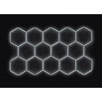 Kompletní LED hexagonové svítidlo bílé 4500 K, rozměr: 14 elementů 420 x 238 cm