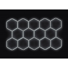 Kompletní LED hexagonové svítidlo bílé 4500 K, rozměr: 14 elementů 420 x 238 cm Kompletní LED hexagonové svítidlo bílé 4500 K, rozměr: 14 elementů 420 x 238 cm