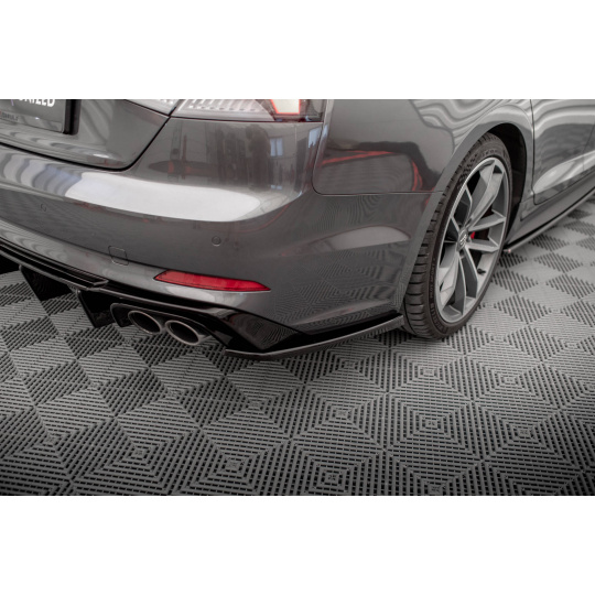 Maxton Design boční difuzory pod zadní nárazník pro Audi S5 F5, černý lesklý plast ABS, Coupe/Sportback