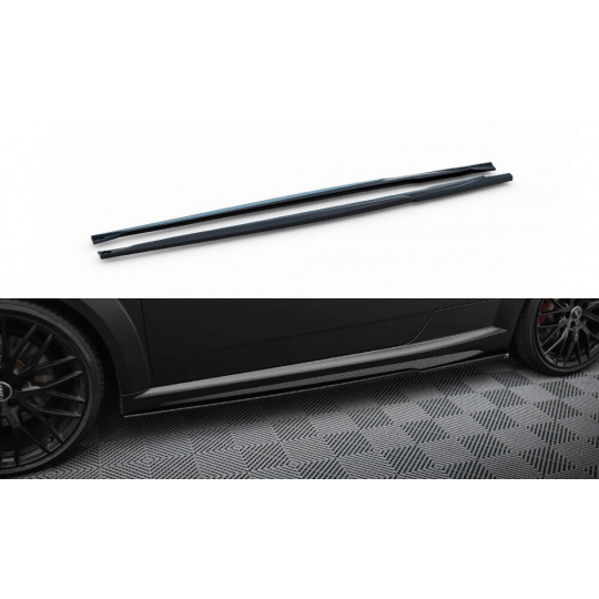 Maxton Design difuzory pod boční prahy pro Audi TT S 8S Facelift, černý lesklý plast ABS