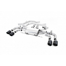 Milltek Sport Front Pipe-back s klapkami pro Alfa Romeo Giulia Quadrifoglio 2.9 V6 Bi-Turbo (bez OPF/GPF) 2017-2024, s homologací, typ koncovek: JET-100 karbonové