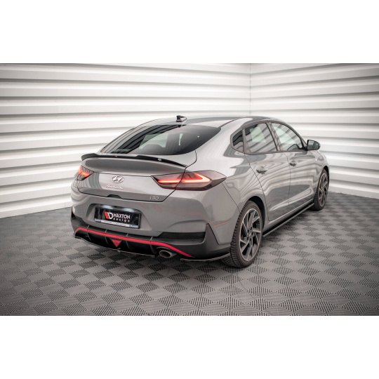 Maxton Design boční difuzory pod zadní nárazník pro Hyundai I30 MK3 Facelift, černý lesklý plast ABS, Fastback N-Line