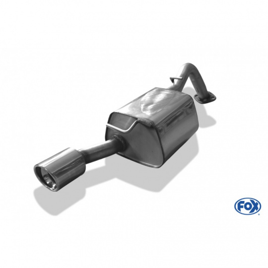 Fox Sportauspuff koncový tlumič výfuku pro použití s orig. nárazníkem s koncovkou 1x90 Typ 17 pro Toyota Yaris s motorem 1.8