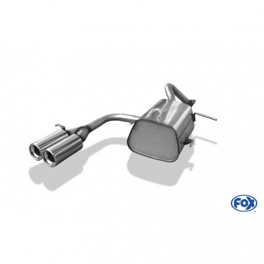 Fox Sportauspuff koncový tlumič výfuku s vývodem uprostřed s koncovkou 2x76 Typ 13 pro Nissan Micra K11 s motorem 1.0, 1.3