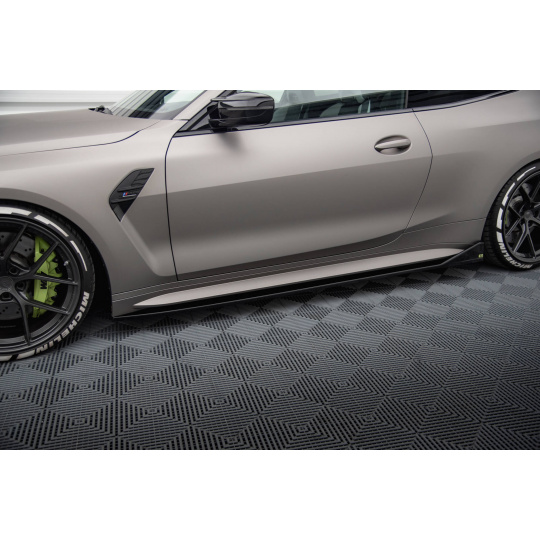 Maxton Design difuzory pod boční prahy v.3 csl look pro BMW M4 G82, černý lesklý plast ABS