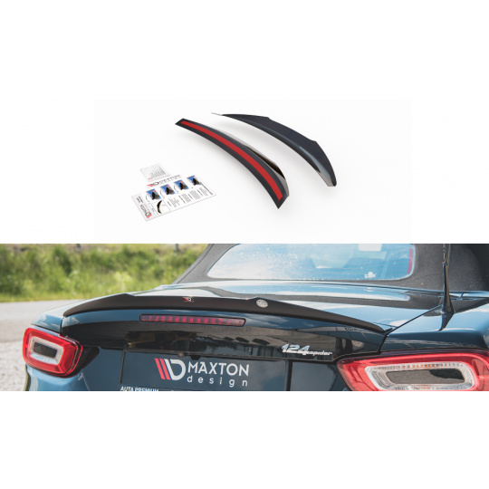 Maxton Design prodloužení spoileru pro Fiat 124 Spider Abarth, černý lesklý plast ABS