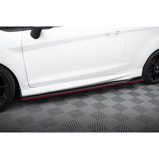 Maxton Design difuzory pod boční prahy ver.3 pro Ford Fiesta ST Mk7, černý lesklý plast ABS