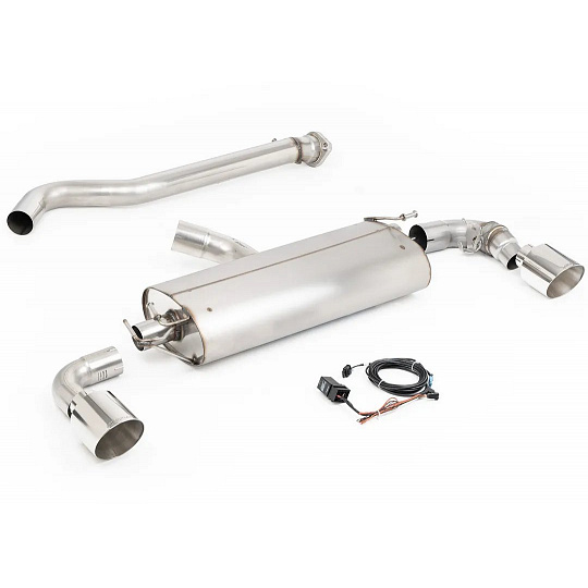 Milltek Sport výfukový systém OPF/GPF-Back s průchozí náhradou středového tlumiče a zadním tlumičem s klapkami pro Toyota Yaris Gen2 GR/GR Circuit Pack 1.6T (s OPF/GPF) 2024-, typ koncovek: GT-115 leštěné