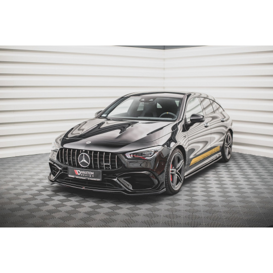 Maxton Design spoiler pod přední nárazník pro Mercedes CLA C118/AMG 45, černý lesklý plast ABS