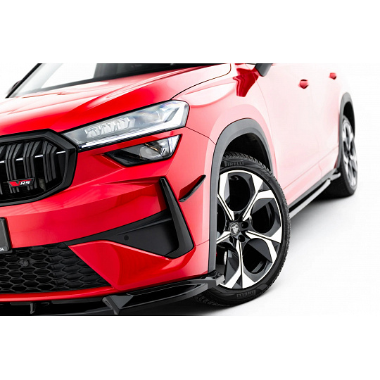 Maxton Design přítlačná křidélka předního nárazníku pro Škoda Kodiaq Mk2 RS, černý lesklý plast ABS Maxton Design přítlačná křidélka předního nárazníku pro Škoda Kodiaq Mk2 RS, černý lesklý plast ABS