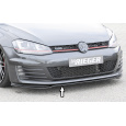 Rieger lipa pod přední nárazník pouze pro GTI / GTD pro Volkswagen Golf 7 GTD, GTI 3-dvéř., 5-dvéř. před faceliftem, 04/13-12/16, 06/13-12/16, plast ABS lakovaný do černé lesklé barvy