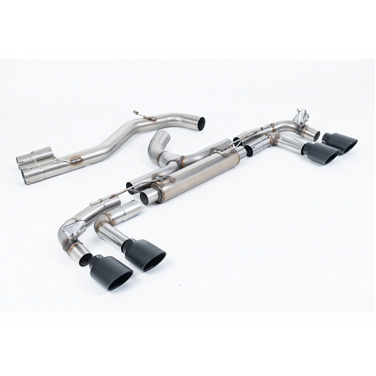 Milltek Sport výfukový systém cat-back Race System - 80mm bez rezonátoru (nejhlasitější) pro Audi S3 2.0TFSI Quattro Sportback 310PS 8Y (s OPF/GPF) 2020-2024, typ koncovek: černé