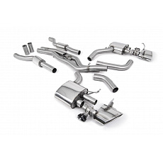 Milltek Sport výfukový systém cat-back s rezonátorem (Twin 80mm) pro Audi RS6 C8 4.0 V8 bi-turbo (bez OPF/GPF - USA/ROW) 2020-2024, oválné leštěné koncovky, OE výfuk musí být rozřezán