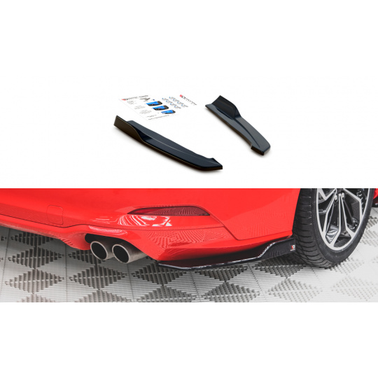 Maxton Design boční difuzory pod zadní nárazník ver.2 pro Ford Focus ST-Line Mk4, černý lesklý plast ABS, Combi