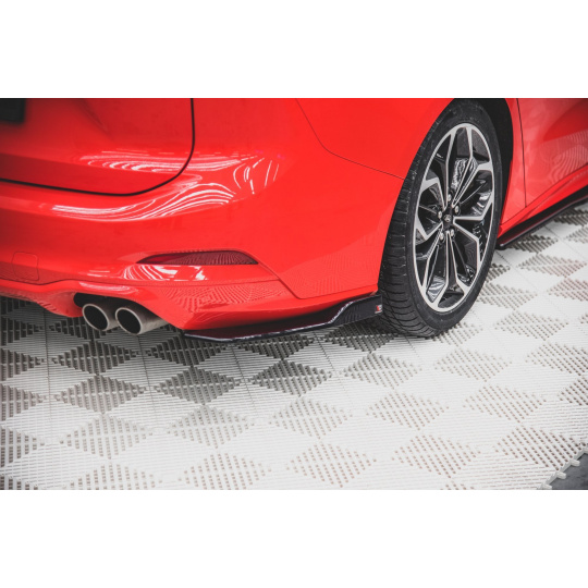 Maxton Design boční difuzory pod zadní nárazník ver.2 pro Ford Focus ST-Line Mk4, černý lesklý plast ABS, Combi
