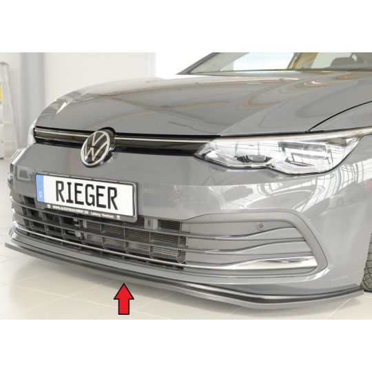 Rieger lipa pod přední nárazník pro Volkswagen Golf 8 3-dvéř., 12/19-, plast ABS bez povrchové úpravy