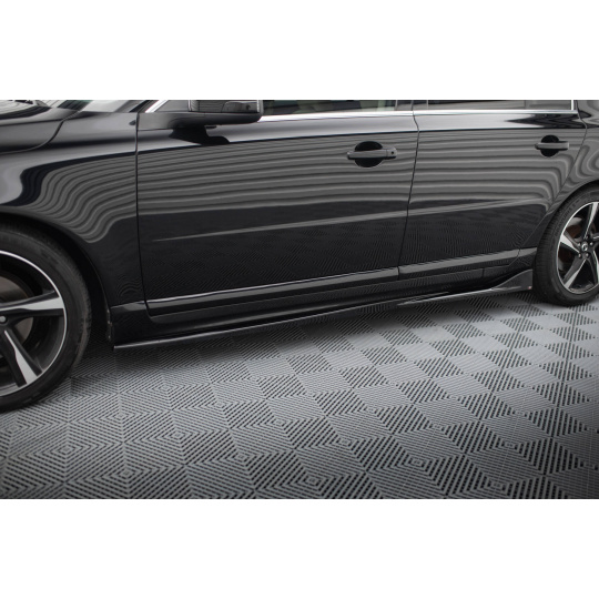 Maxton Design difuzory pod boční prahy pro Volvo S80 Mk2, černý lesklý plast ABS