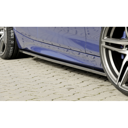 Rieger spoiler pod boční práh mont. strana levá pro BMW řada 1 F20 sedan / 4-dvéř. vč. faceliftu, r.v. 05/2015-, 09/11-03/2015, plast ABS s povrchovou úpravou Carbon-Look