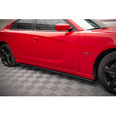 Maxton Design "Street Pro" difuzory pod boční prahy pro Dodge Charger Mk7 Facelift RT, plast ABS bez povrchové úpravy, s červenou linkou