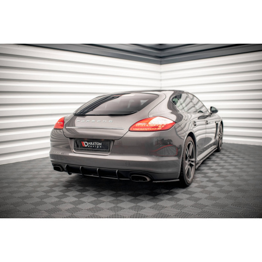 Maxton Design "Street Pro" difuzor zadního nárazníku pro Porsche Panamera 970 Diesel, plast ABS bez povrchové úpravy, s červenou linkou