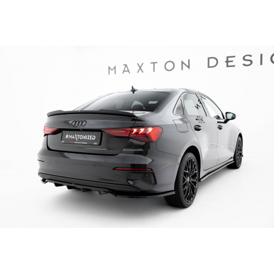 Maxton Design spoiler pod zadní nárazník s žebrováním pro Audi A3 8Y, černý lesklý plast ABS, plast ABS bez povrchové úpravy, Sedan Maxton Design spoiler pod zadní nárazník s žebrováním pro Audi A3 8Y, černý lesklý plast ABS, plast ABS bez povrchové úpravy, Sedan