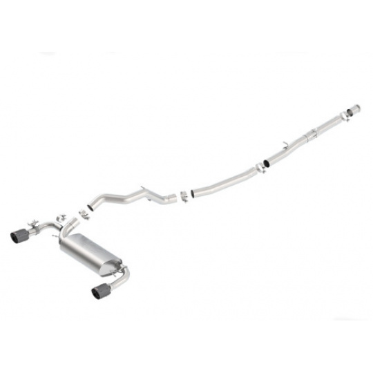 Borla Cat-Back výfukový systém "ATAK" pro Ford Focus RS Turbocharged 2,3l s manuální převodovkou, AWD, 4-dvéř. Hatchback, r.v. od 16-18, typ koncovek: karbonové