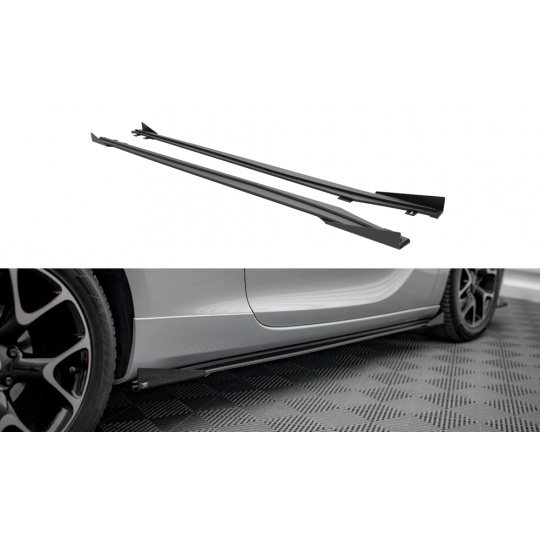 Maxton Design "Street Pro" difuzory pod boční prahy s křidélky pro Opel Astra J (Mk4), plast ABS bez povrchové úpravy, GTC OPC-Line, s červenou linkou