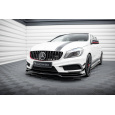 Maxton Design spoiler pod přední nárazník ver.4 pro Mercedes třída A W176 45 AMG, černý lesklý plast ABS