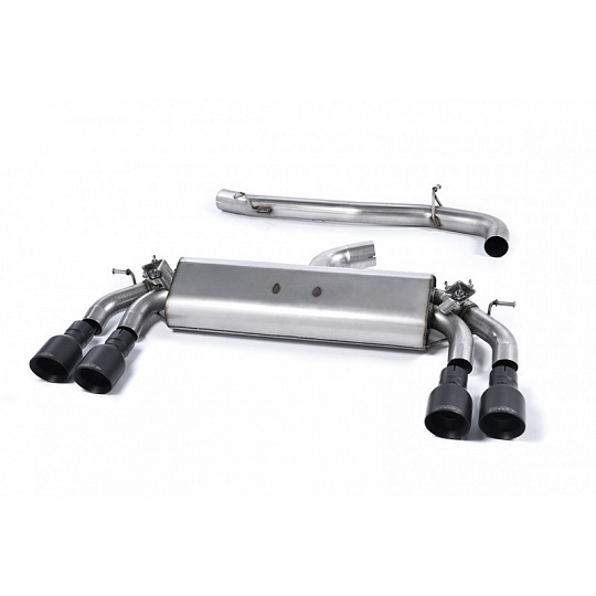 Milltek Sport výfukový systém cat-back GPF Back - bez rezonátoru (hlasitější) pro Audi S3 2.0 TFSI quattro 3-dvéř. 8V.2 (s GPF) 2019-2020, dvojité, kulaté, typ koncovek: GT-100 černé