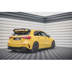 Maxton Design středový spoiler pod zadní nárazník s křidélky pro Mercedes třída A W177 45 AMG, černý lesklý plast ABS
