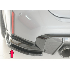 Rieger spoiler pod zadní nárazník na levé straně pro BMW Řada 3 G80 M3 CS G34MKS sedan r.v. 01/23-, plast ABS lakovaný do černé lesklé barvy