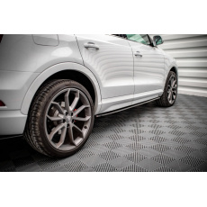 Maxton Design difuzory pod boční prahy pro Audi Q3 8U Facelift S-Line, černý lesklý plast ABS
