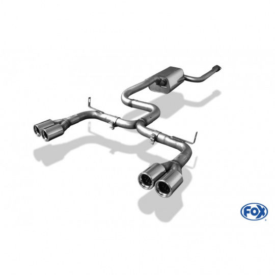 Fox Sportauspuff koncový tlumič výfuku s koncovkou 2x76 Typ 13 na obou stranách pro Volvo V50  s motorem 2.0