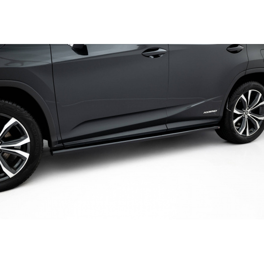 Maxton Design difuzory pod boční prahy pro Lexus RX Mk4 Facelift, černý lesklý plast ABS