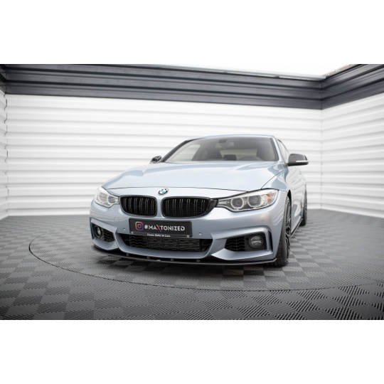 Maxton Design "Street Pro" spoiler pod přední nárazník pro BMW řada 4 F32, plast ABS bez povrchové úpravy, s červenou linkou, Coupe M-Pack