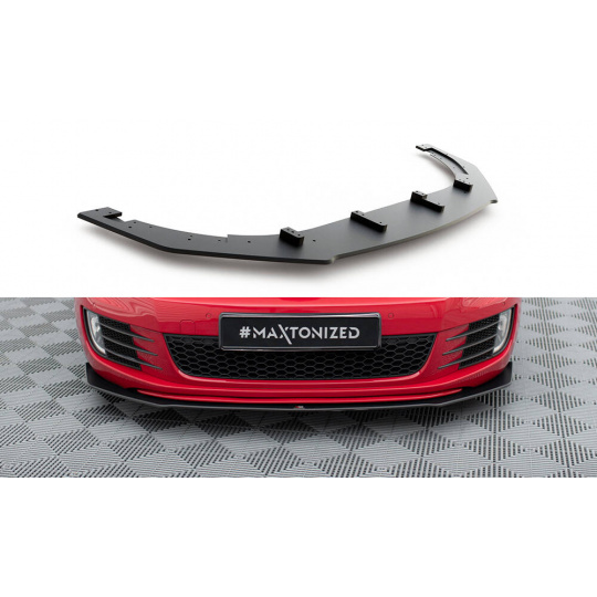 Maxton Design "Racing durability" spoiler pod přední nárazník ver.3 pro Volkswagen Golf GTI Mk6, plast ABS bez povrchové úpravy, s červenou linkou