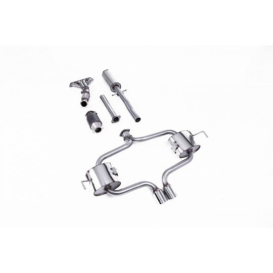 Milltek Sport kompletní výfukový systém s rezonátorem (quieter), vč. Hi-Flow sportovním katalyzátorem pro New Mini Mk1 (R53) Cooper S 2002-2006
