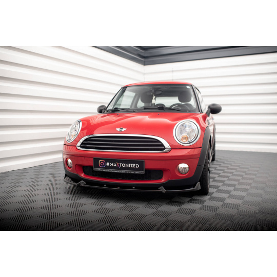 Maxton Design spoiler pod přední nárazník pro Mini One R56, černý lesklý plast ABS