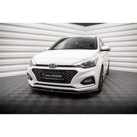 Maxton Design spoiler pod přední nárazník pro Hyundai i20 Mk2 Facelift, černý lesklý plast ABS