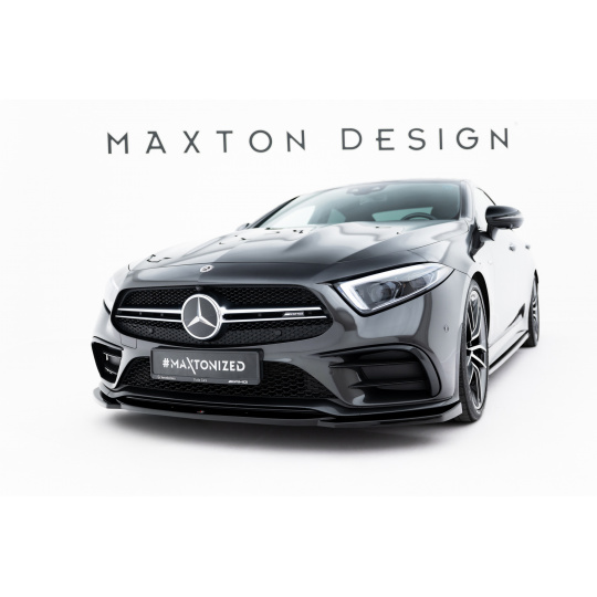Maxton Design spoiler pod přední nárazník ver.1 pro Mercedes CLS C 257/53AMG, černý lesklý plast ABS