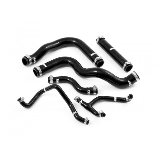 Forge Motorsport sada silikonových hadic pro vedení chladicí kapaliny pro Hyundai i30N / Veloster N, barva hadic: Černá