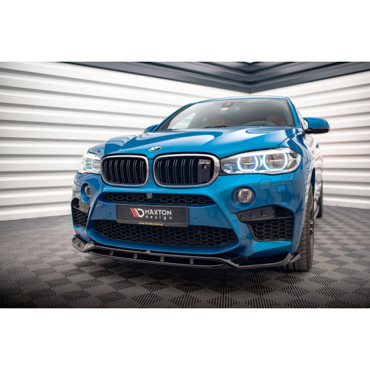 Maxton Design spoiler pod přední nárazník ver.3 pro BMW X6 M F86, černý lesklý plast ABS