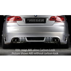 Rieger spoiler pod zadní nárazník pro BMW řada 3 E92, E93 kabriolet, kupé před faceliftem r.v. 03/07-02/10, 09/06-02/10, plast ABS s povrchovou úpravou Carbon-Look, mimo 335i a 335d, pro vozy s dvojitými koncovkami na obou stranách