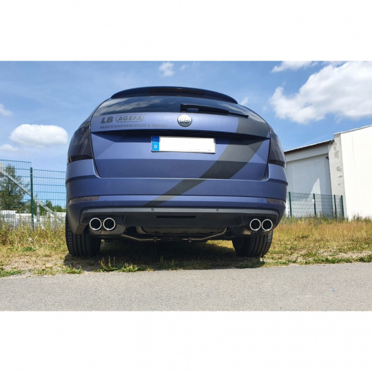 Fox Sportauspuff koncový tlumič výfuku s koncovkou 2x76 Typ 16 na obou stranách pro Škoda Octavia 5E s motorem 2.0 4x4