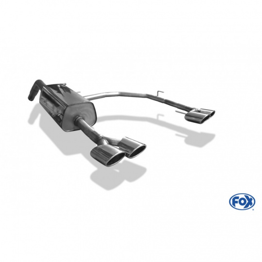 Fox Sportauspuff koncový tlumič výfuku s koncovkou 2x106x71 Typ 32 na obou stranách pro Peugeot RCZ 2010- s motorem 1.6