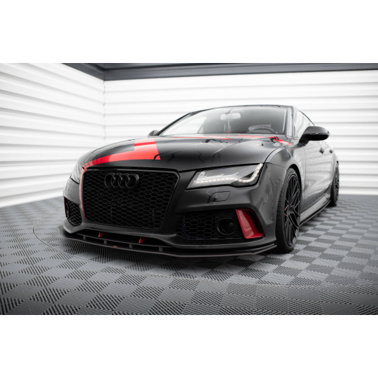 Maxton Design "Street Pro" spoiler pod přední nárazník pro Audi A7 C7, plast ABS bez povrchové úpravy, RS7 Look
