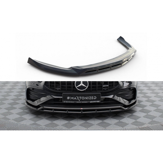 Maxton Design spoiler pod přední nárazník pro Mercedes třída A W177 Facelift A35 AMG, černý lesklý plast ABS, Hatchback/Sedan